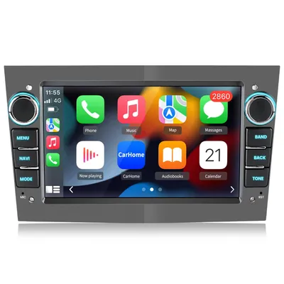 Produktbild von 7-Zoll 2DIN Autoradio mit Linux (Grau) für Opel Corsa D / Astra H / Zafira B / Meriva / Vivaro – Kabelloses CarPlay & Android Auto, Bluetooth, Lenkradfernbedienung