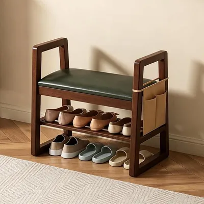Imagen del producto de Zapatero con asiento, estante para zapatos, armario para zapatos con banco
