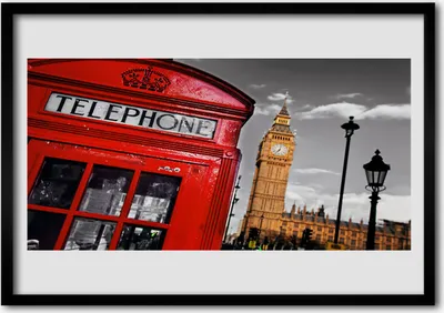 Produktbild von Bild 70x50 MDF-Rahmen Wandkunst Telefonzelle London