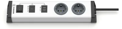 Image de EHMANN 0201x0o022301 : Multiprise, 2 prises + 1 port USB-C 65W (charge rapide)