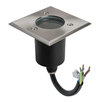 Produktbild von LED Einbau Bodenleuchte Bodenspot Bodenstrahler Edelstahl Quadrat mit GU10 Fassung ohne Lechtmittel
