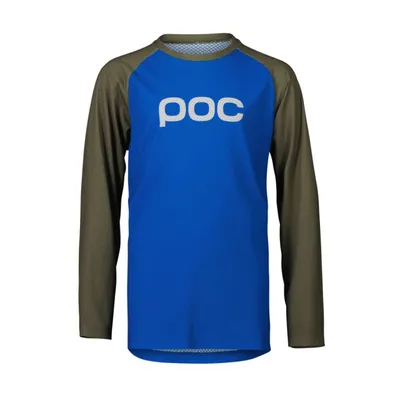 Imagen del producto de Camiseta de ciclismo de manga larga para verano - ESSENTIAL MTB - Azul/Verde, talla 130 cm