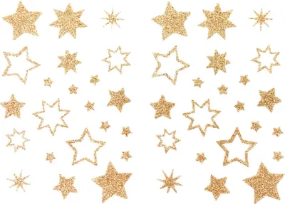 Produktbild von Oblique Unique 44 Glitzernde Funkelnde Sterne Sticker Aufkleber als Geschenkdeko für Weihnachten uvm. - champagner