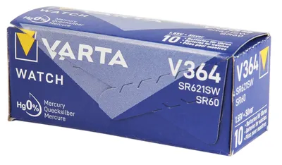 Produktbild von Varta SR621 SW/SR60 SW/V364 1BL, Einwegbatterie, SR60, Siler-Oxid (S), 1,55 V, 1 Stück(e), 20 mAh