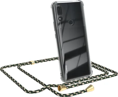 Produktbild von EAZY CASE Handykette kompatibel mit Huawei P Smart Z / Y9 Prime (2019), Handyhülle mit Umhängeband, Handykordel, Schutzhülle Clear, Band in Grün