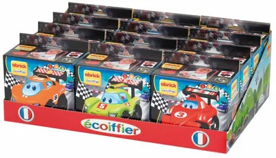 Produktbild von Ecoiffier Abrick-Display mit Rennautos, 3-fach sortiert