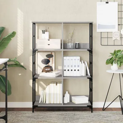 Immagine prodotto di Maison Exclusive - Libreria grigio Sonoma 78,5x33x117,5 cm Materiale ligneo