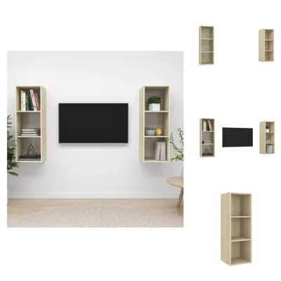 Image de vidaXL Meubles TV muraux 2 pcs. chêne Sonoma bois composite - Meubles TV