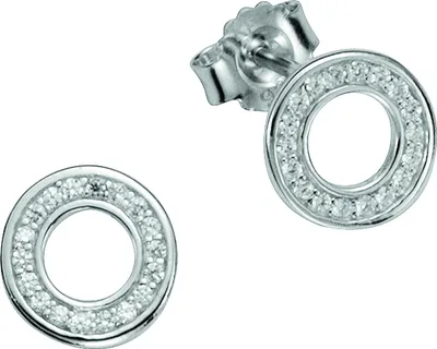 Produktbild von F Ohrstecker 925/- Sterling Silber 0,9cm weiß Zirkonia weiß 358220587