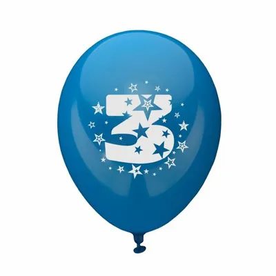 Image de PAPSTAR 81423 PAPSTAR Ballons à chiffres "3", ronds, couleurs assorties