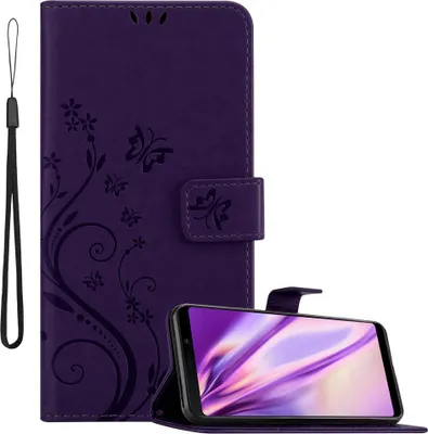 Obrázek produktu pro Cadorabo pouzdro pro Samsung Galaxy A9 2018 Protective Cover in Purple Pouzdro na mobil Flowers Flower