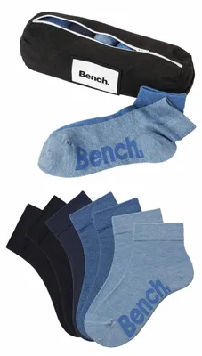 Produktbild von Bench Kurzsocken Herren Kurzsocken, Halbhohe Basic Socken 7 -teilig 2x marine, 1x dunkelblau, 2x jeansblau-meliert, 2x jeans-meliert Größe 39/42