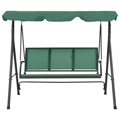 Image de vidaXL Balançoire hollywoodienne Vert 170 cm Textilène et acier
