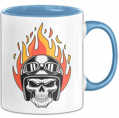 Produktbild von Motorradfahrer Tasse Geschenkidee Biker Lustiger Spruch Geschenkidee Lustig (Blau)