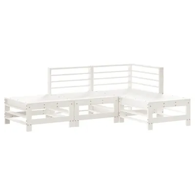 Immagine prodotto di vidaXL set salotto da giardino 4 pezzi in legno di pino massiccio bianco