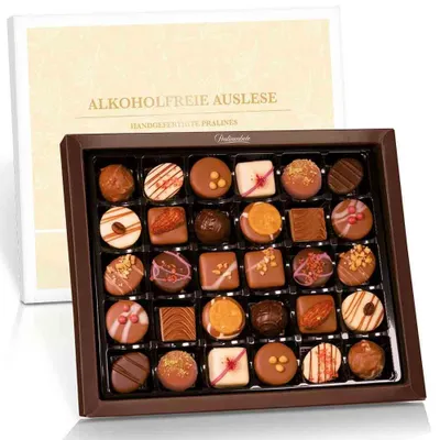 Produktbild von Pralinenbote - Alkoholfreie Auslese mit 30 handgefertigten Pralinen, 385 g