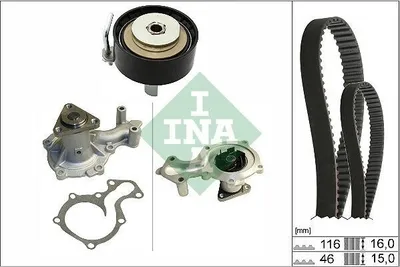 Produktbild von INA 530 0745 30 Zahnriemensatz + Wasserpumpe für FORD Fiesta Mk6 Schrägheck (JA8, JR8) FOCUS III Turnier FOCUS III C-Max II (DXA/CB7, DXA/CEU)