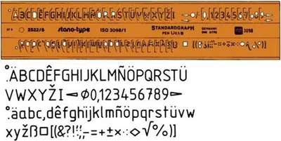 Produktbild von Standardgraph Schriftschablone stano-type Typ B gerade, Mittelschrift 5 mm