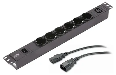 Zdjęcie produktu dla APC EPDU1010B-SCH, Podstawowy, 1U, Jednofazowy, Pozioma, Aluminium, Czarny