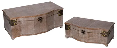 Immagine prodotto di Set 2 Scatole in Legno marrone rettangolare