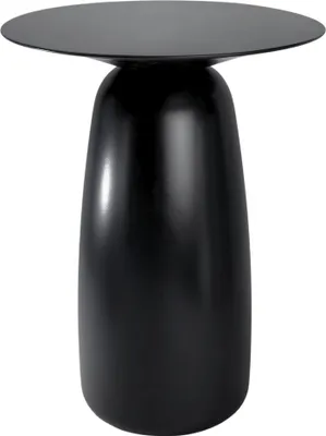 Produktbild von Beistelltisch BAOBAB 44 / Kaffeetisch - Sofatisch - Laptoptisch - Nachttisch - Pflanzentisch / Oval 32 x 44 / Gedrechseltes massives Buchenholz / Schwarz