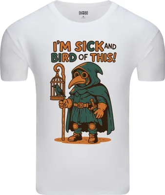 Obrázek produktu pro Diarbo Pánské tričko s vtipným potiskem Doktor Bird White Velikost L