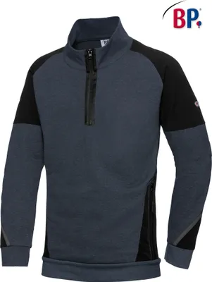 Produktbild von BP® Sweatshirt-Troyer für Herren - nachtblau/schwarz - S