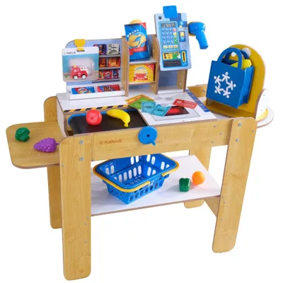 Produktbild von Kinder-Werkbank aus Holz mit Zubehör – Spielset für Rollenspiele