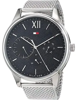 Produktbild von Tommy Hilfiger Damon Herrenuhr 44 mm, Schwarz, Edelstahl, Multifunktionsanzeige