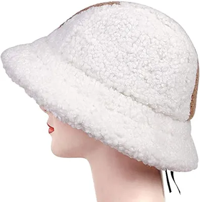 Produktbild von Bucket Hat, Uni Wolle Winter Warme Mützen, Damen Winter Kostüm Dress Up Cap