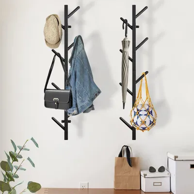 Immagine prodotto di GAWAMAY, barra appendiabiti verticale, supporto da parete, altezza: 33,4 cm, design moderno in metallo