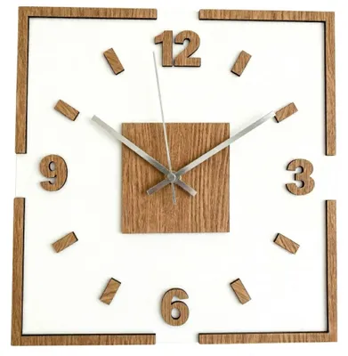 Produktbild von Quadratische 3D-Wanduhr | LONDON Silberne Hände 20 cm