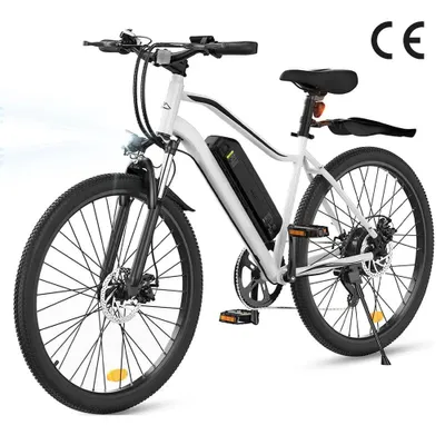 Image de VTT électrique tout-terrain EB3S, 26 pouces, batterie 36V 15Ah, 5 niveaux de vitesse intelligents, suspension, compatible avec une application, 250W, charge maximale 150 kg, indice de protection IPX4, couleur : blanc