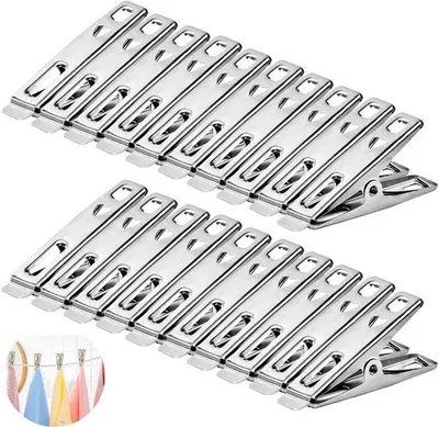 Productafbeelding van Ibenzoa® RVS wasknijpers, set van 40 stuks – roestvrij, windbestendig en veilig, met een zachte oppervlakte, duurzaam voor binnen- en buitengebruik