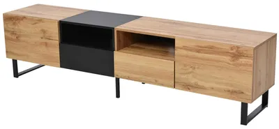 Zdjęcie produktu dla RTV-szafka – szafka pod telewizor z szufladami – nowoczesny design drewniany – duża przestrzeń do przechowywania – do salonu – 190×38×48 cm