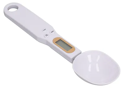 Digitale Löffelwaage 0,1–500 g, multifunktional, weiß