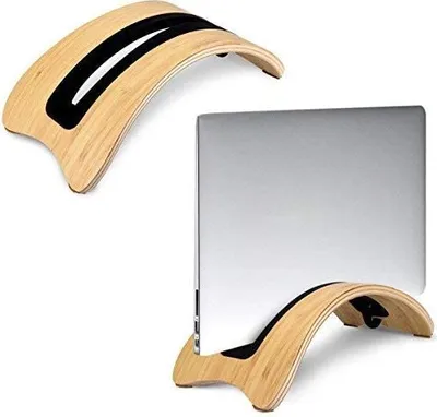Obrázek produktu pro Samdi Dřevěný vertikální stojan Tablet Laptop iPad Stand Holder Stojan na notebook s měkkým silikonem pro ios Macbook Pro