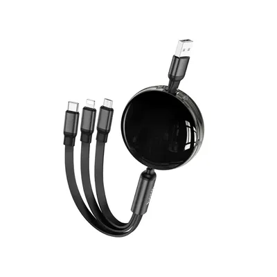 Obrázek produktu pro HOCO 3v1 USB A na Lightnig / Micro USB / Type C 2A kabel X78 1m černý