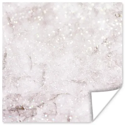 Produktbild von MuchoWow® Poster Marmor - Glitter - Silber 50x50 cm - Wohnzimmerdekoration