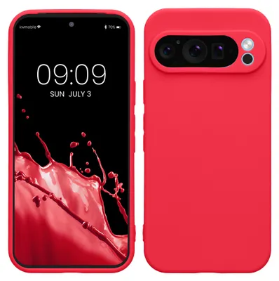 Produktbild von kwmobile Handyhülle für Google Pixel 9 Pro Hülle - weiches Handy Silikon Case - Schutzhülle Cover - Neon Pink