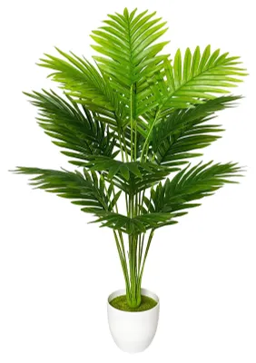 Image de Grande plante artificielle en pot, palmier artificiel en plastique, décoration végétale artificielle pour plantes d'intérieur, salon, chambre à coucher, bureau, cadeau de créance (palmier de 80 cm de haut)