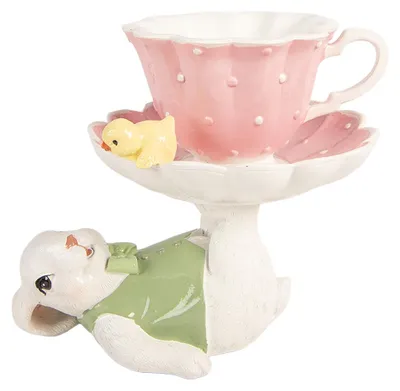 Immagine prodotto di Clayre & Eef figura decorativa coniglio 20x14x17 cm plastica bianca