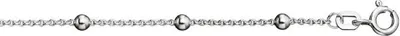 Produktbild von Kette Rundanker mit Kugeln 1,30 mm 925/- Silber weiß