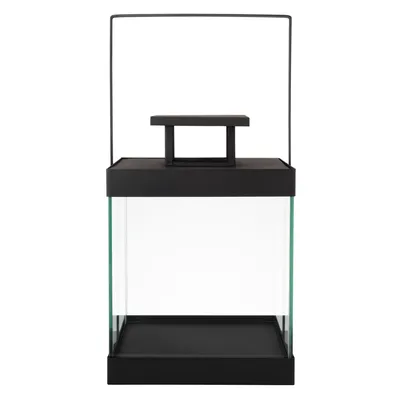 Produktbild von Blomus Laterne FINCA, Indoor-Laterne, klein, Windlicht, Glas, Stahl pulverbeschichtet, Schwarz, 29.5 cm, 63686