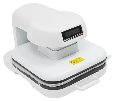 Image de Presse à chaud pour t-shirts - Machine de transfert automatique - 1600 W - Écran LCD - Plaque chauffante 38 x 38 cm - Épaisseur maximale du matériau : 1,5 cm - Blanc