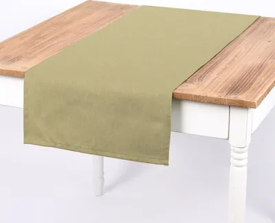 Produktbild von SCHÖNER LEBEN. Tischläufer Leinenlook uni lindgrün 40x160cm