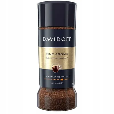 A product shot of a jar of Davidoff Fine Aroma Instant Coffee.
