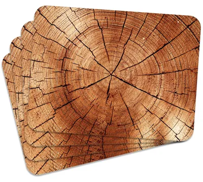 Produktbild von MG Design Set aus 4 Kork-Platzsets - Wood 2 - 30 x 40 cm - hitzebeständig & abwischbar, mit Korkrückseite