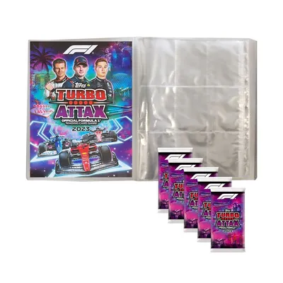 Produktbild von Topps - Turbo Attax Formel 1 2023 - 1 Leere Sammelmappe + 5 Booster