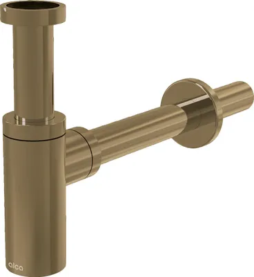 Obrázek produktu pro AlcaDrain Designový sifon 1 1/4" kulatý, celokovový, zlatý matný kartáčovaný